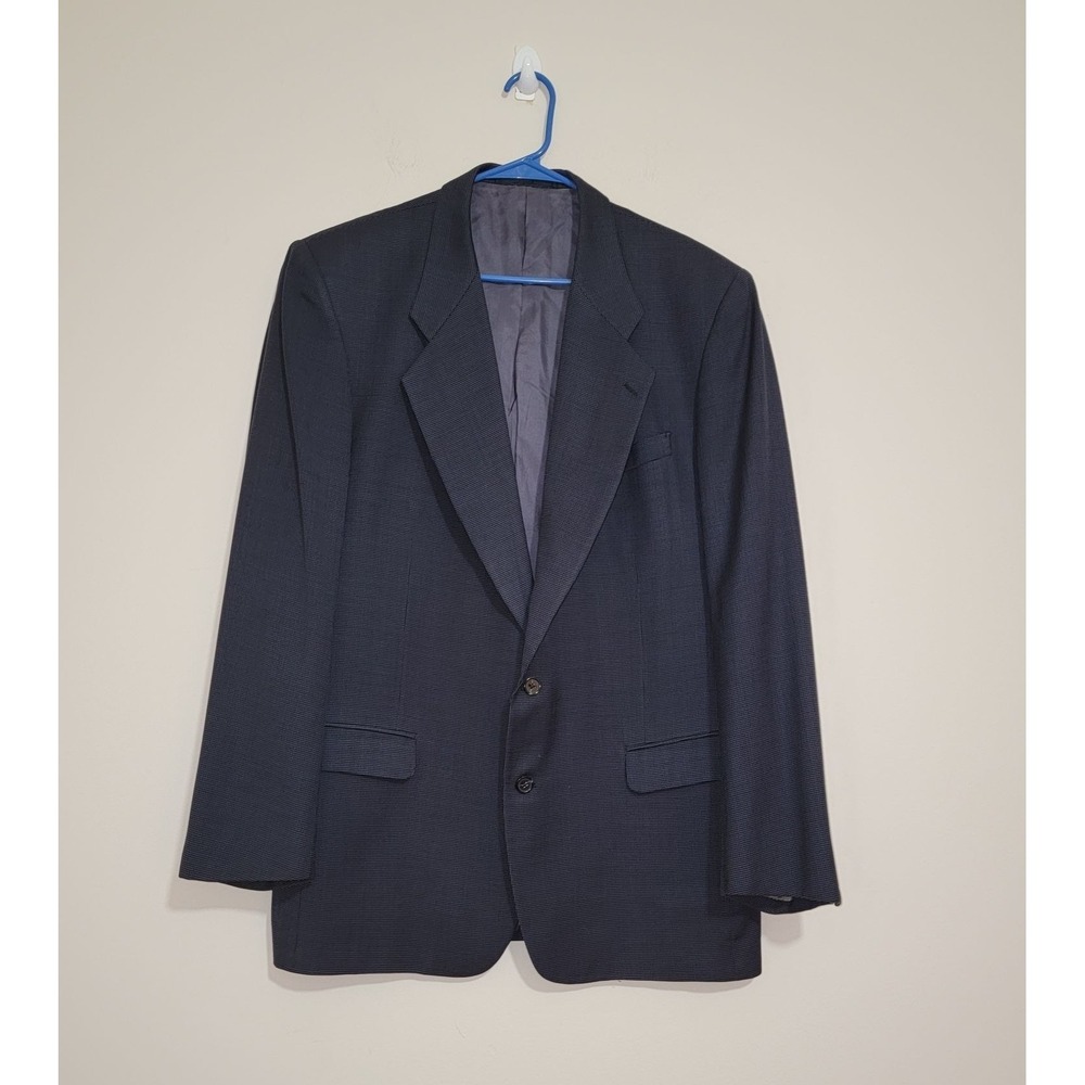 Sergio Marcello Milano Mens 2 Piece Suit Navy Blue‎ Wool Birdseye 44R 34W Italy